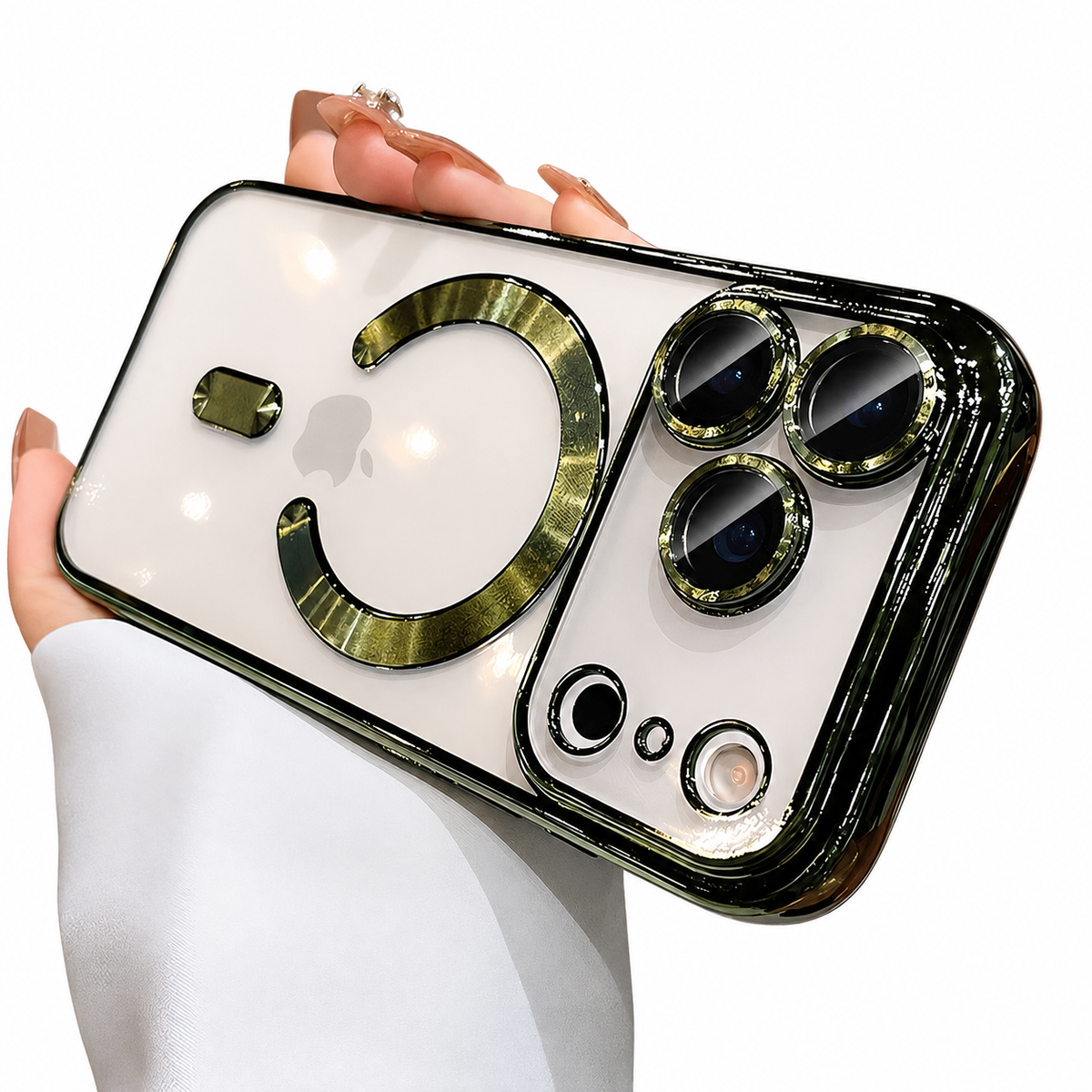 Premium iPhone Case MagSafe Clear Plating Soft TPU Protective Cover Magnetic Wireless Charging Lightweight Shockproof Slim Transparent Bumper Case Design