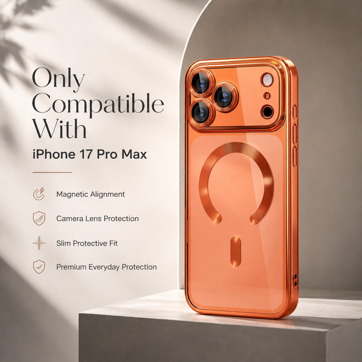 Premium iPhone Case MagSafe Clear TPU Magnetic Shockproof Protective Cover Camera Lens Protection Plated Edge Anti Fingerprint Anti Scratch Non Slip Slim