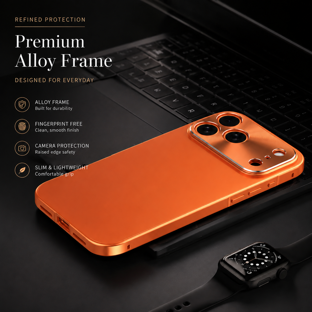 Premium iPhone Case MagSafe Compatible Aluminum Alloy Frame Frosted PC Cover Shockproof Protection Camera Lens Guard Slim Magnetic Anti Scratch Design