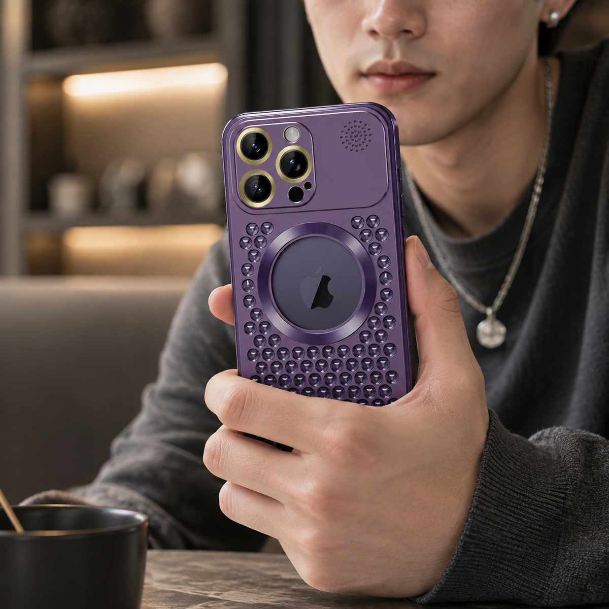 Premium iPhone Case MagSafe Compatible Aluminum Frame Heat Dissipation Shockproof Protective Cover Electroplated Metal Camera Lens Protection Slim Design