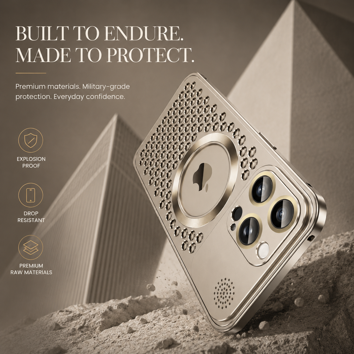 Premium iPhone Case MagSafe Compatible Aluminum Frame Heat Dissipation Shockproof Protective Cover Electroplated Metal Camera Lens Protection Slim Design