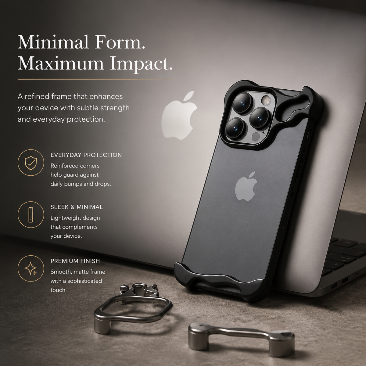 Premium iPhone Case MagSafe Compatible Aluminum Frame Magnetic Shockproof Protective Cover Ultra Thin Metal Bumper Camera Lens Protection Frameless Design