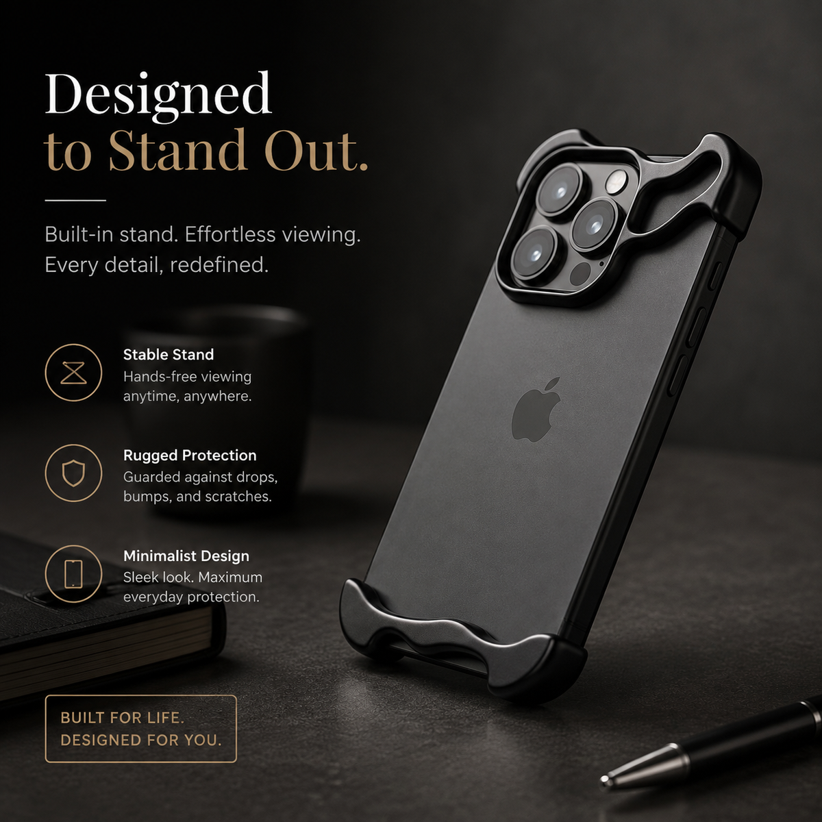 Premium iPhone Case MagSafe Compatible Aluminum Frame Protective Cover Camera Lens Protection Shockproof Ultra Thin Metal Bumper Frameless Design
