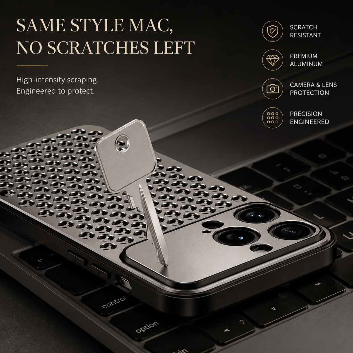 Premium iPhone Case MagSafe Compatible Aluminum Metal Breathable Cover Ultra Thin Matte Shockproof Protection Camera Lens Guard Slim Lightweight Design