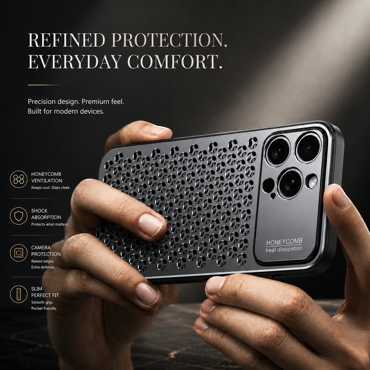 Premium iPhone Case MagSafe Compatible Aluminum Metal Breathable Cover Ultra Thin Matte Shockproof Protection Camera Lens Guard Slim Lightweight Design