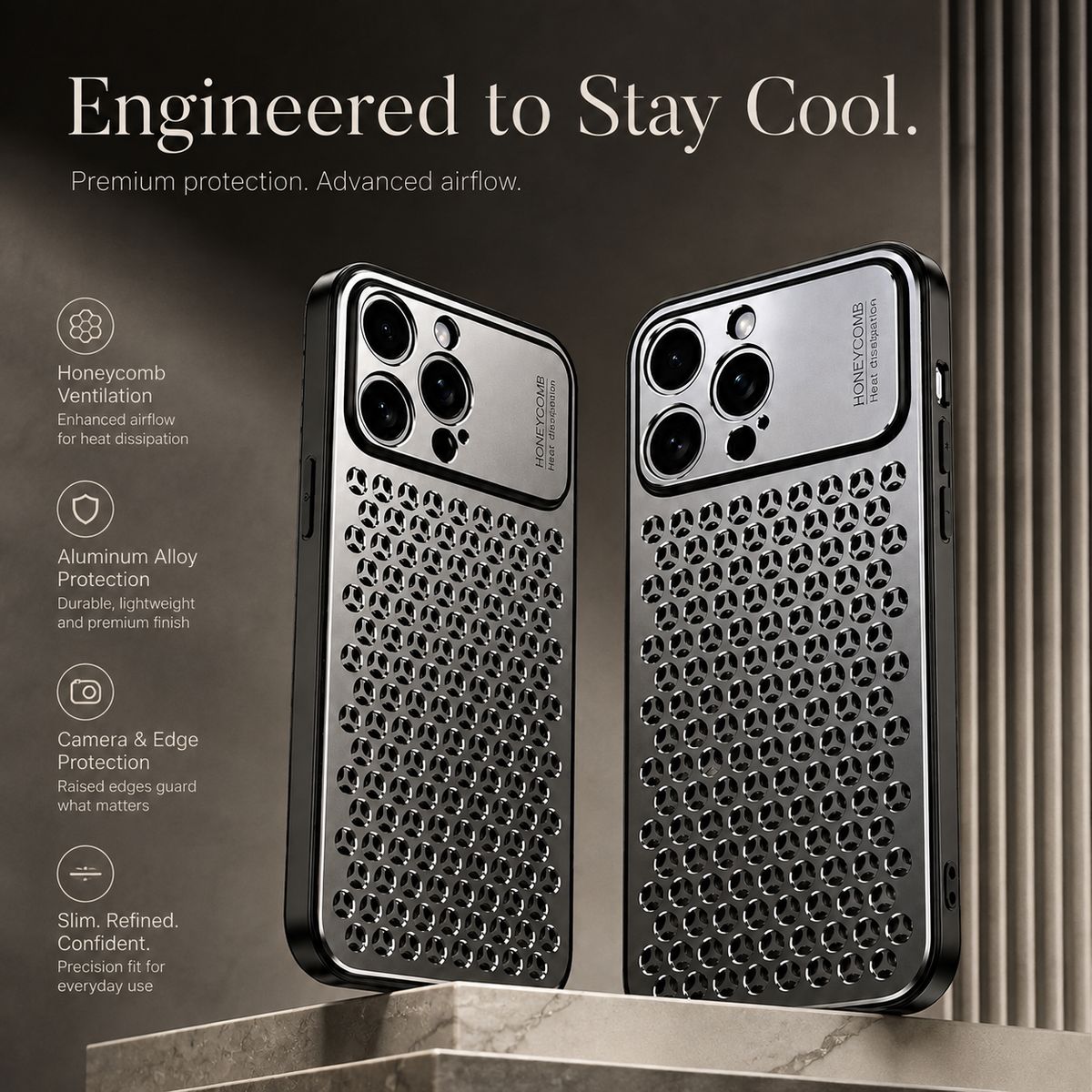 Premium iPhone Case MagSafe Compatible Aluminum Metal Breathable Cover Ultra Thin Matte Shockproof Protection Camera Lens Guard Slim Lightweight Design