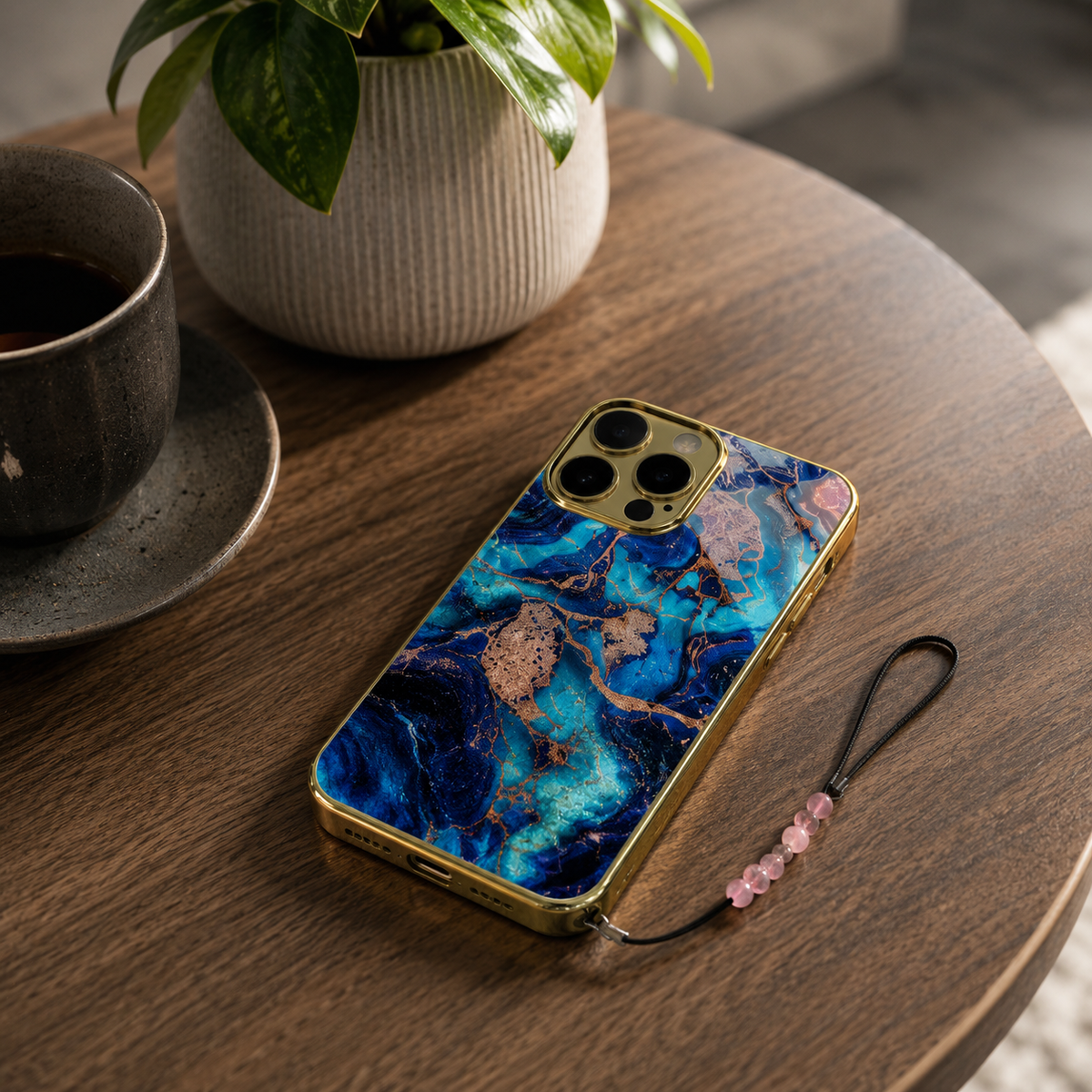 Premium iPhone Case MagSafe Compatible Black Marble Texture Shockproof Protective Cover Gold Edge Design Camera Lens Protection 3D Grip Slim Profile