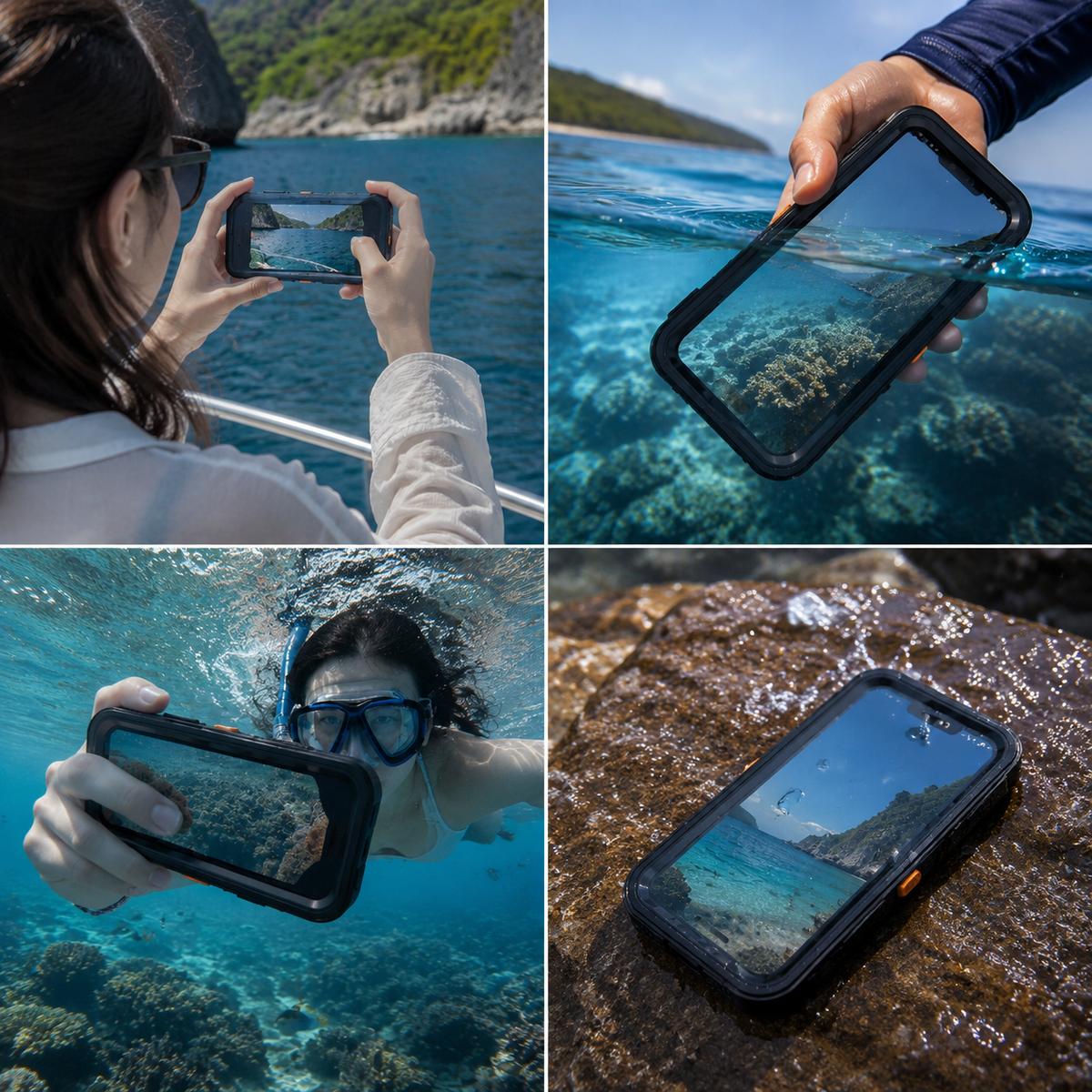 Premium iPhone Case MagSafe Compatible Built In Screen Protection Waterproof Cover Shockproof Full Body Dustproof Camera Lens Guard Rugged Design