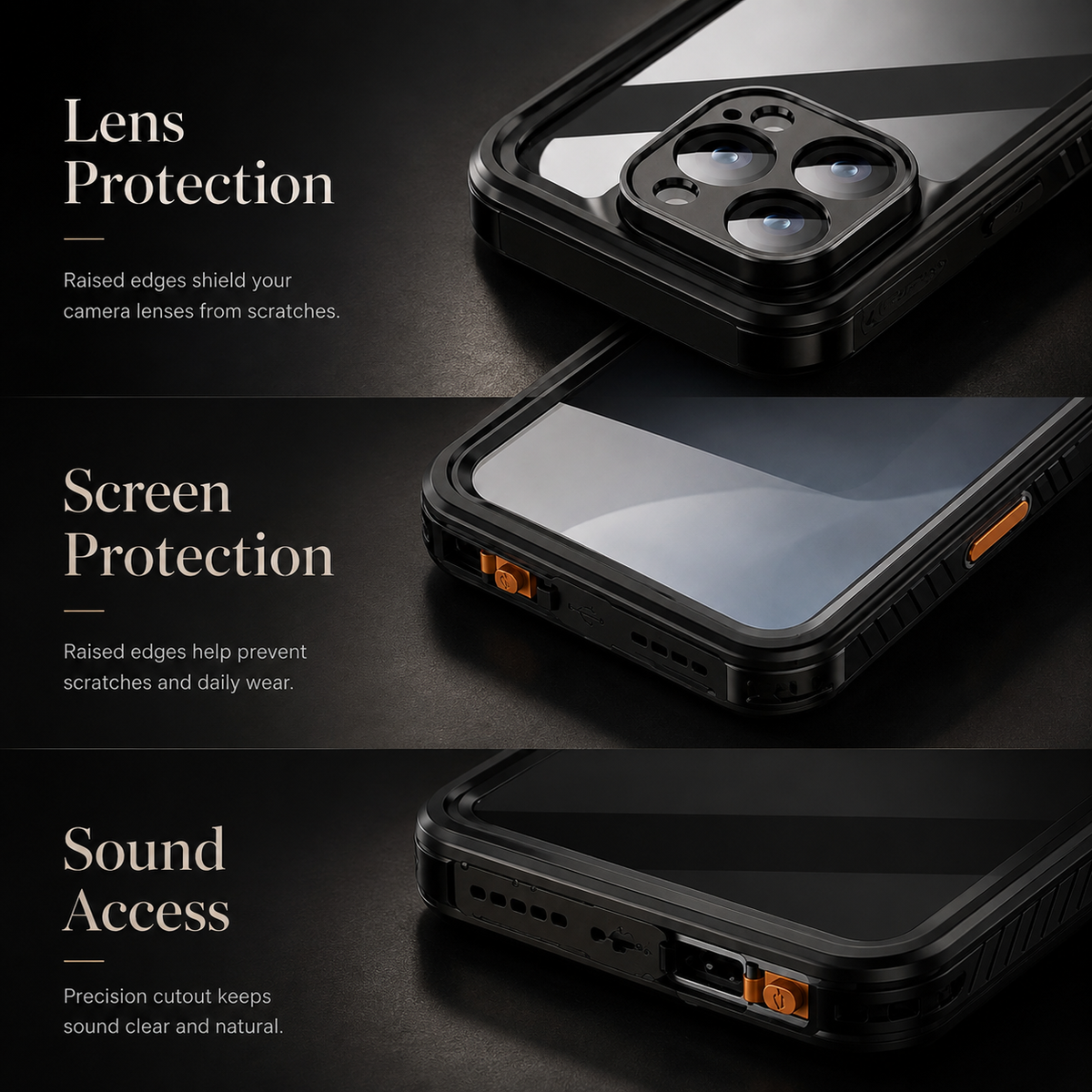 Premium iPhone Case MagSafe Compatible Built In Screen Protection Waterproof Cover Shockproof Full Body Dustproof Camera Lens Guard Rugged Design