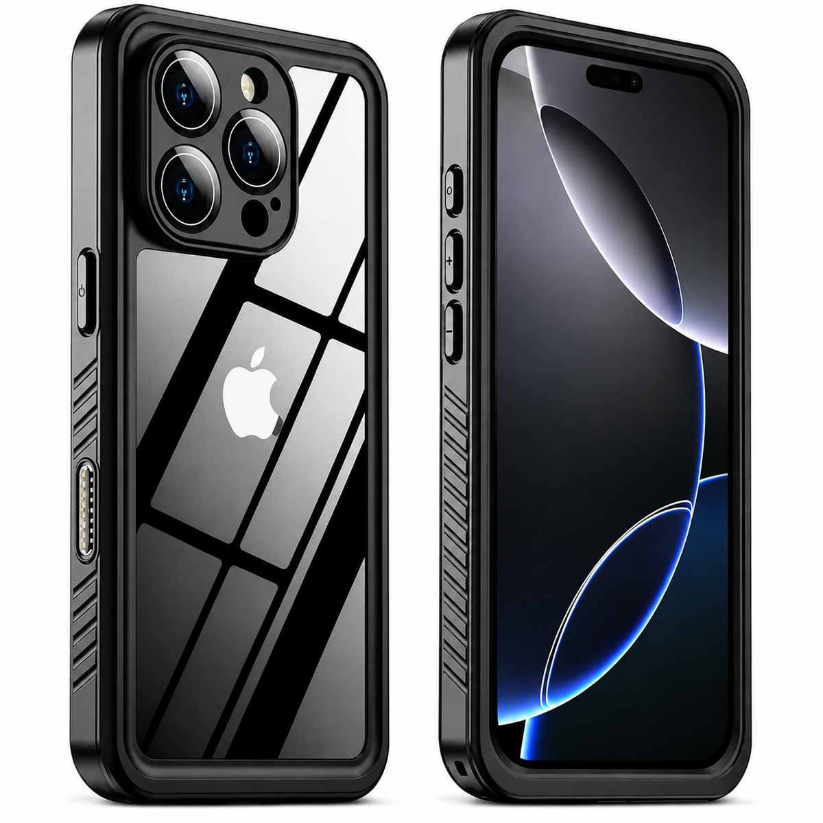 Premium iPhone Case MagSafe Compatible Built In Screen Protection Waterproof Cover Shockproof Full Body Dustproof Camera Lens Guard Rugged Design