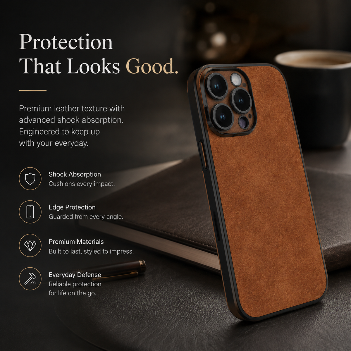 Premium iPhone Case MagSafe Compatible Canvas Texture Deer Design Shockproof Protective Cover Bumper Frame Camera Lens Protection Slim Design