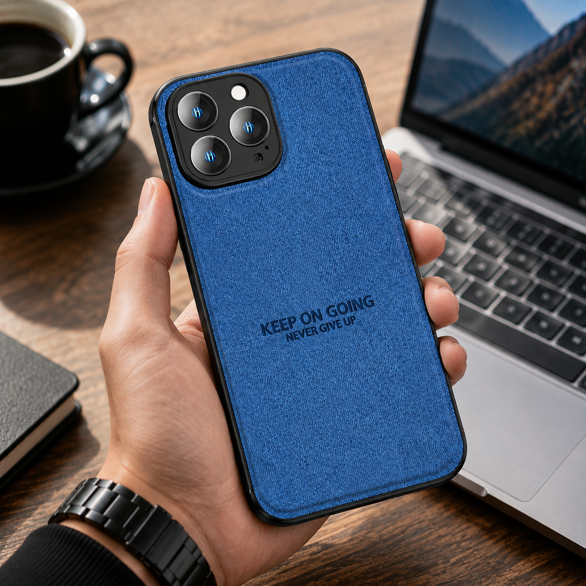 Premium iPhone Case MagSafe Compatible Canvas Texture Deer Design Shockproof Protective Cover Bumper Frame Camera Lens Protection Slim Design