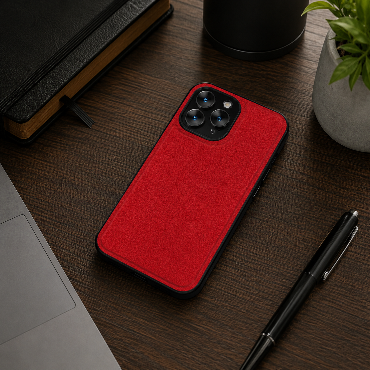Premium iPhone Case MagSafe Compatible Canvas Texture Deer Design Shockproof Protective Cover Bumper Frame Camera Lens Protection Slim Design