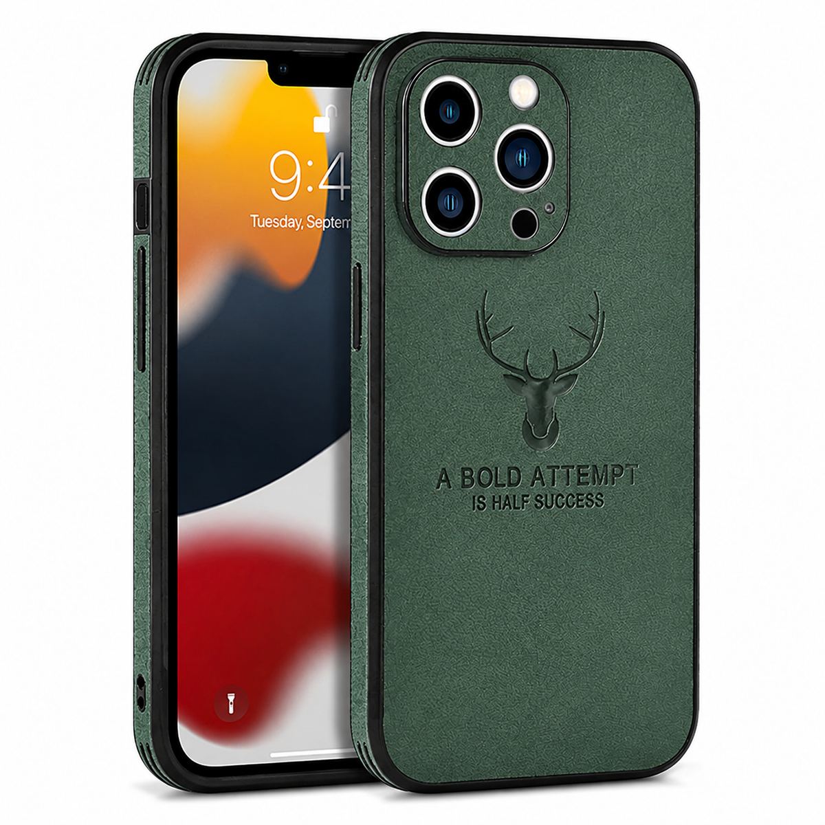 Premium iPhone Case MagSafe Compatible Canvas Texture Deer Design Shockproof Protective Cover Bumper Frame Camera Lens Protection Slim Design