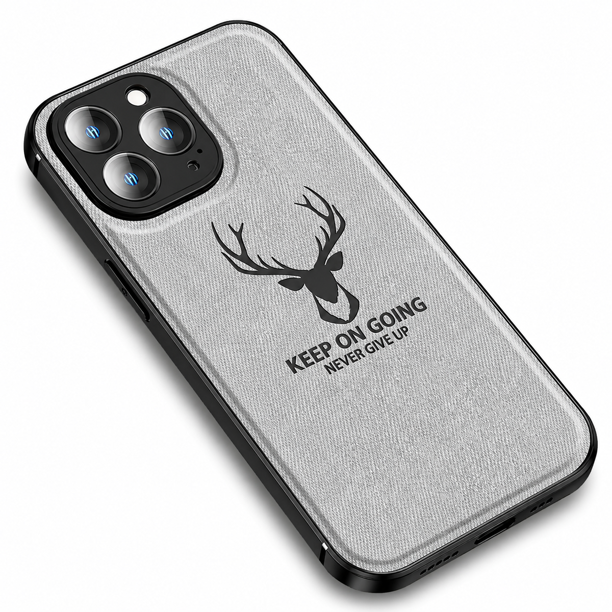 Premium iPhone Case MagSafe Compatible Canvas Texture Deer Design Shockproof Protective Cover Bumper Frame Camera Lens Protection Slim Design