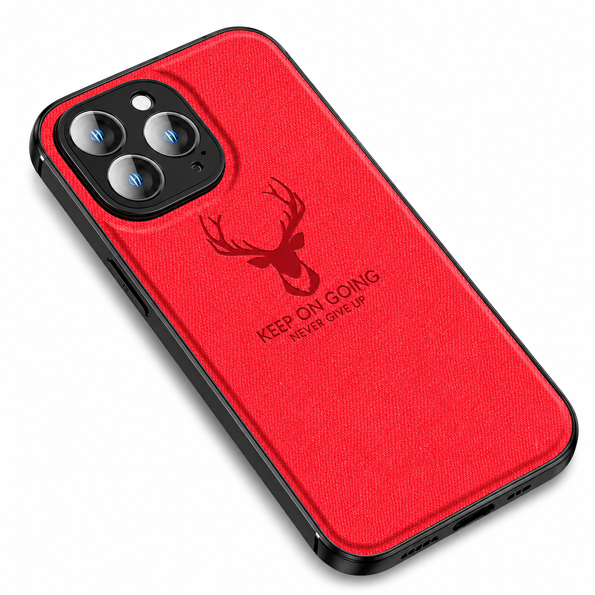 Premium iPhone Case MagSafe Compatible Canvas Texture Deer Design Shockproof Protective Cover Bumper Frame Camera Lens Protection Slim Design