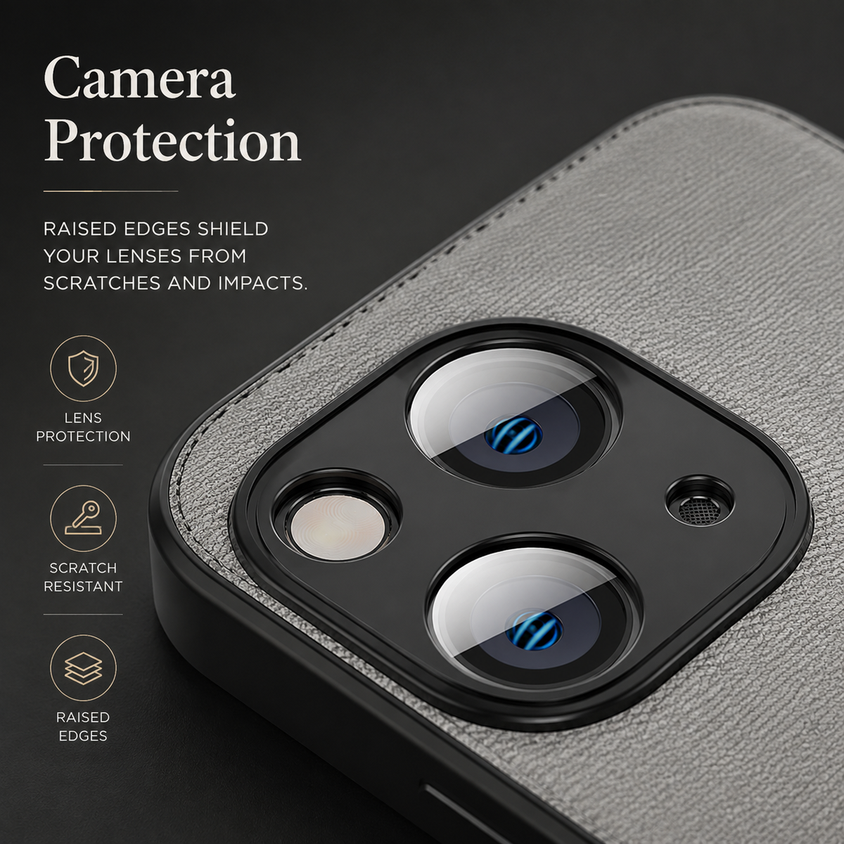 Premium iPhone Case MagSafe Compatible Canvas Texture Deer Design Shockproof Protective Cover Bumper Frame Camera Lens Protection Slim Design