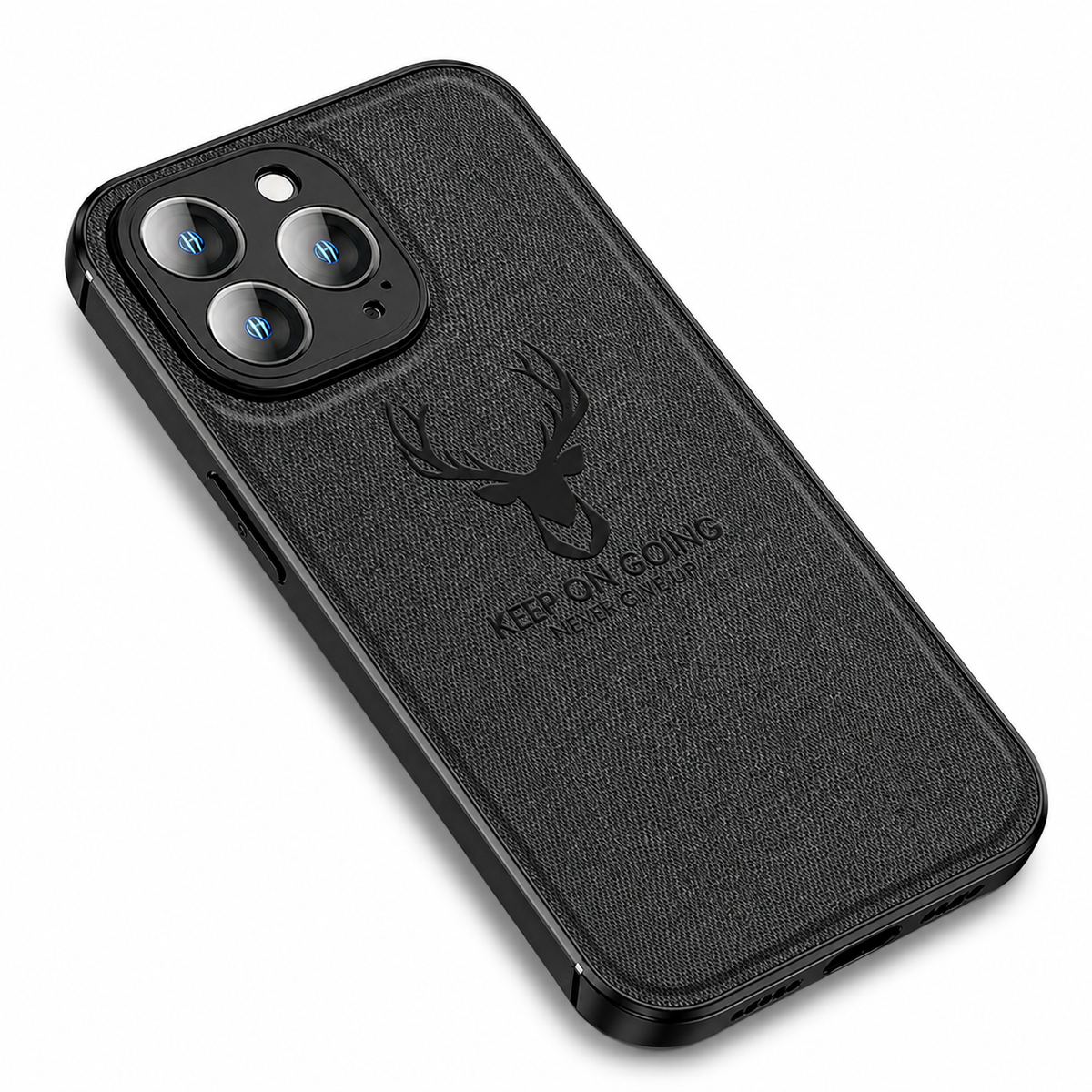 Premium iPhone Case MagSafe Compatible Canvas Texture Deer Design Shockproof Protective Cover Bumper Frame Camera Lens Protection Slim Design