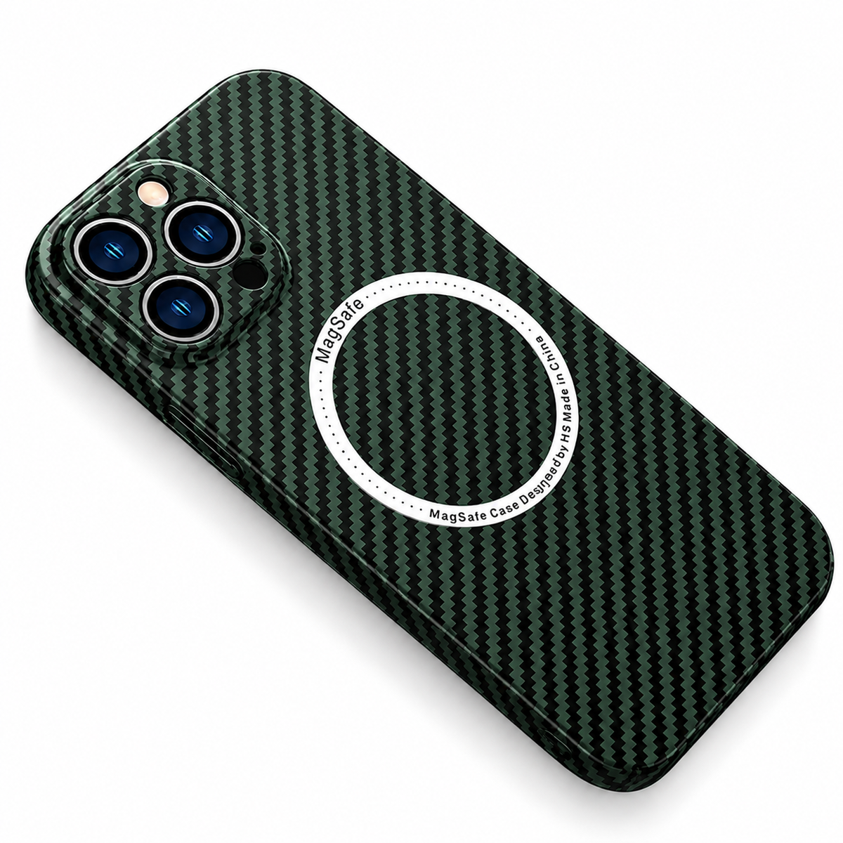 Premium iPhone Case MagSafe Compatible Carbon Fiber Magnetic Cover Shockproof Protection Camera Lens Guard Slim Lightweight Anti Scratch Durable Design