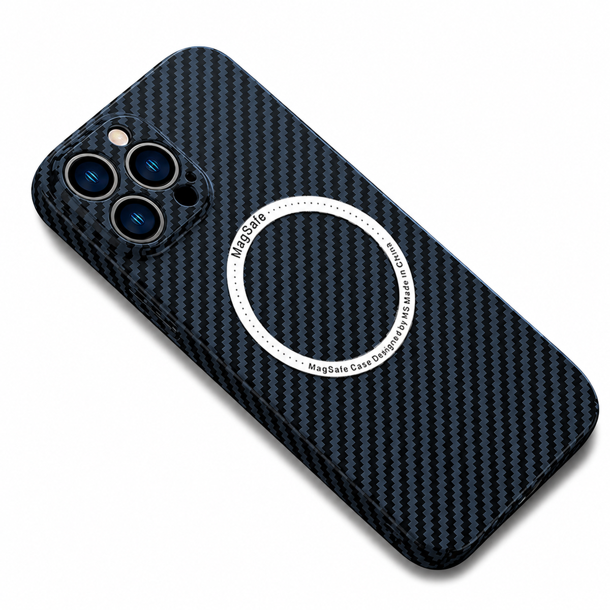 Premium iPhone Case MagSafe Compatible Carbon Fiber Magnetic Shockproof Protective Cover Camera Lens Protection Slim Lightweight Anti Scratch Design