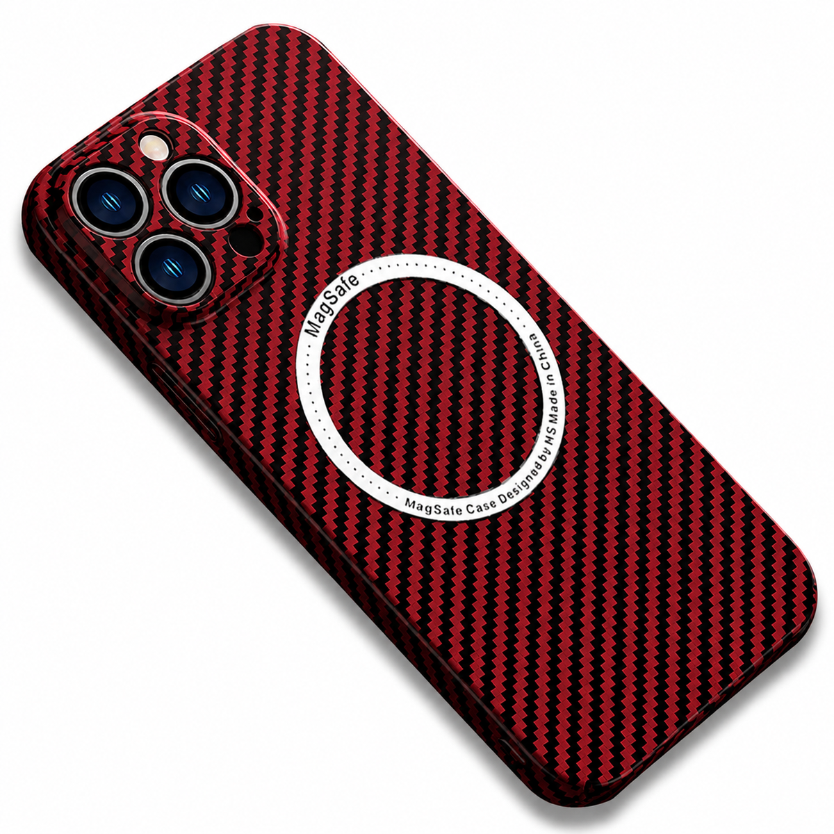 Premium iPhone Case MagSafe Compatible Carbon Fiber Magnetic Shockproof Protective Cover Camera Lens Protection Slim Lightweight Anti Scratch Design
