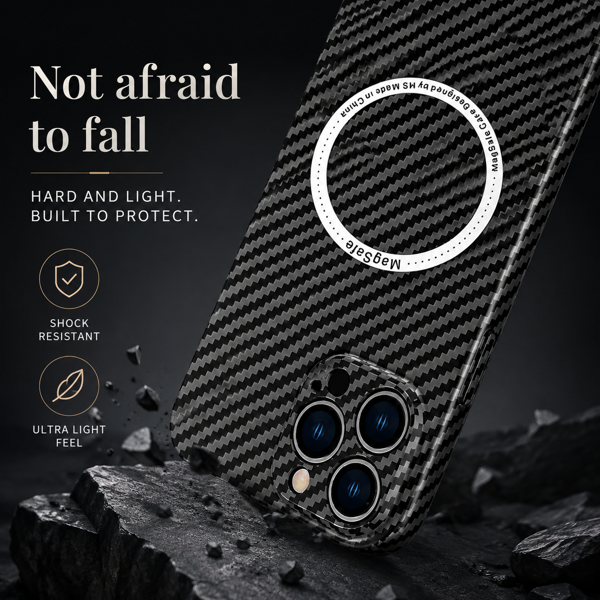 Premium iPhone Case MagSafe Compatible Carbon Fiber Magnetic Shockproof Protective Cover Camera Lens Protection Slim Lightweight Anti Scratch Design