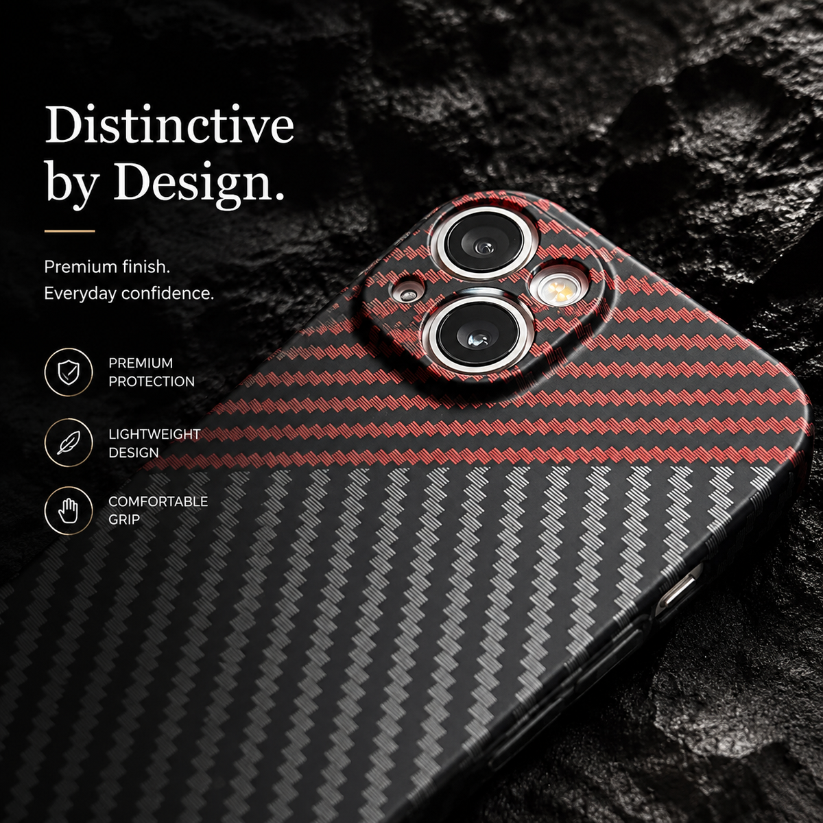 Premium iPhone Case MagSafe Compatible Carbon Fiber Texture Matte Shockproof Protective Cover Hard PC Camera Lens Protection Slim Magnetic Design