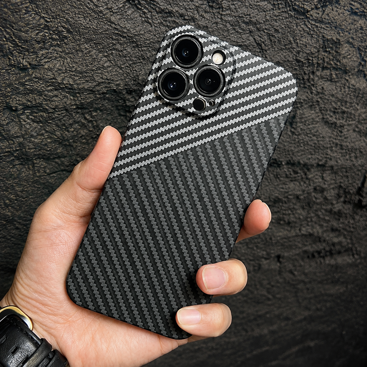 Premium iPhone Case MagSafe Compatible Carbon Fiber Texture Matte Shockproof Protective Cover Hard PC Camera Lens Protection Slim Magnetic Design