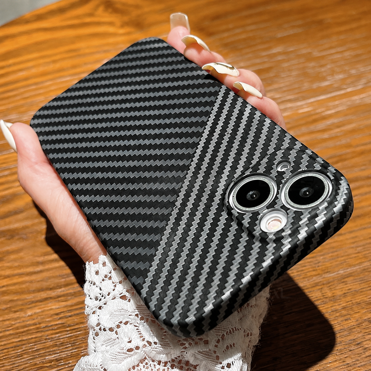 Premium iPhone Case MagSafe Compatible Carbon Fiber Texture Matte Shockproof Protective Cover Hard PC Camera Lens Protection Slim Magnetic Design