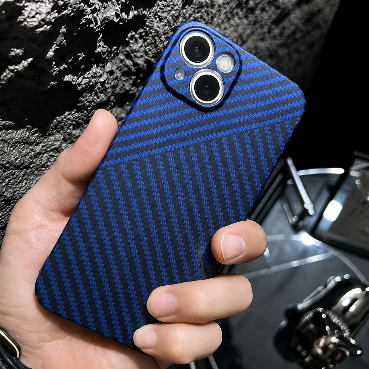 Premium iPhone Case MagSafe Compatible Carbon Fiber Texture Matte Shockproof Protective Cover Hard PC Camera Lens Protection Slim Magnetic Design