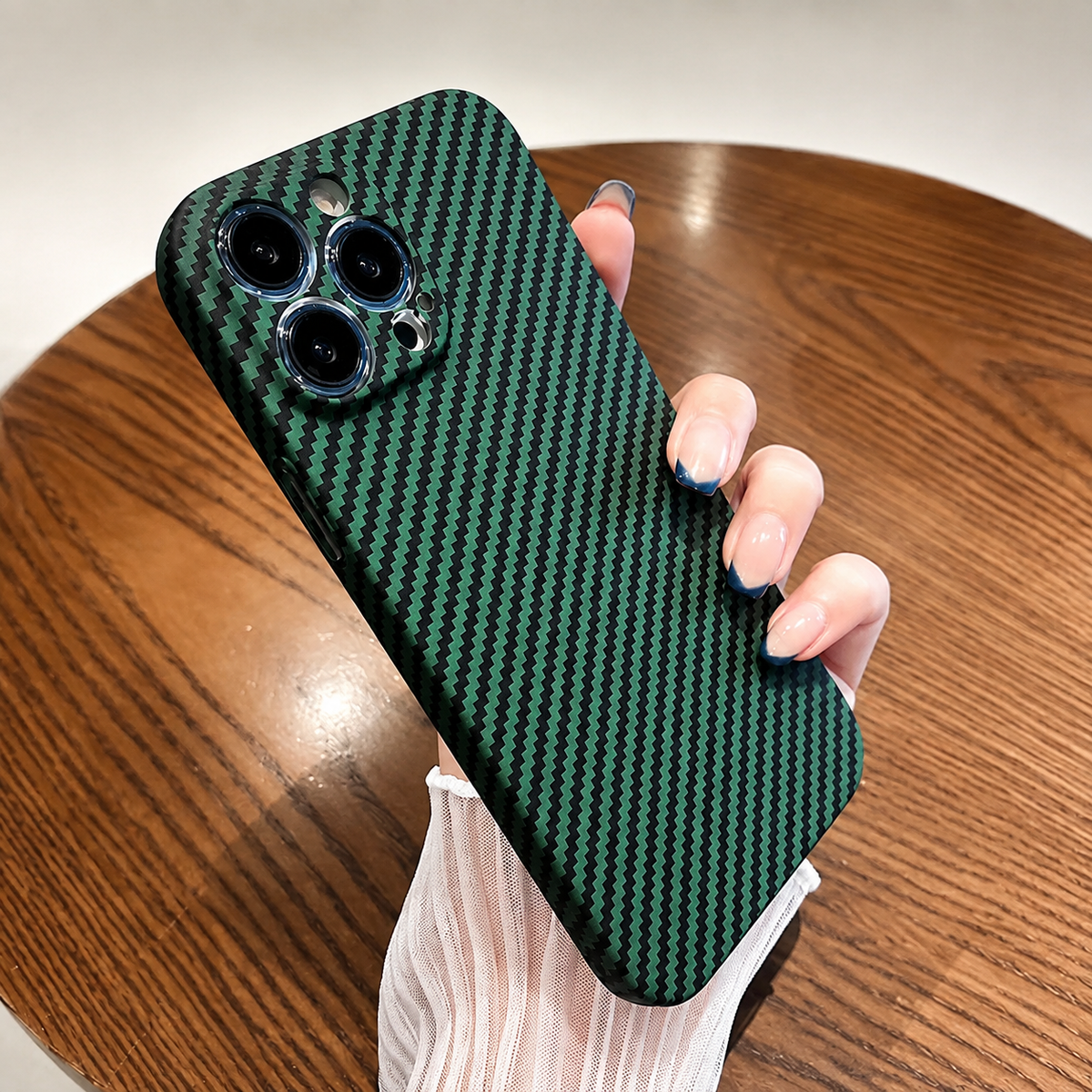 Premium iPhone Case MagSafe Compatible Carbon Fiber Texture Matte Shockproof Protective Cover Hard PC Camera Lens Protection Slim Magnetic Design