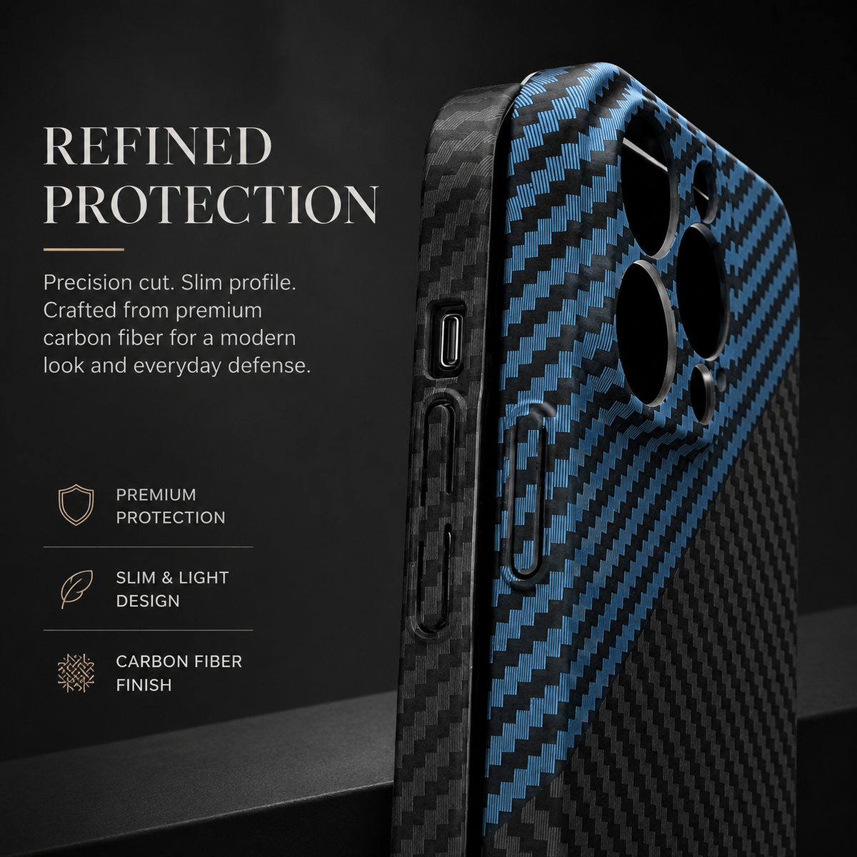 Premium iPhone Case MagSafe Compatible Carbon Fiber Texture Matte Shockproof Protective Cover Hard PC Camera Lens Protection Slim Magnetic Design