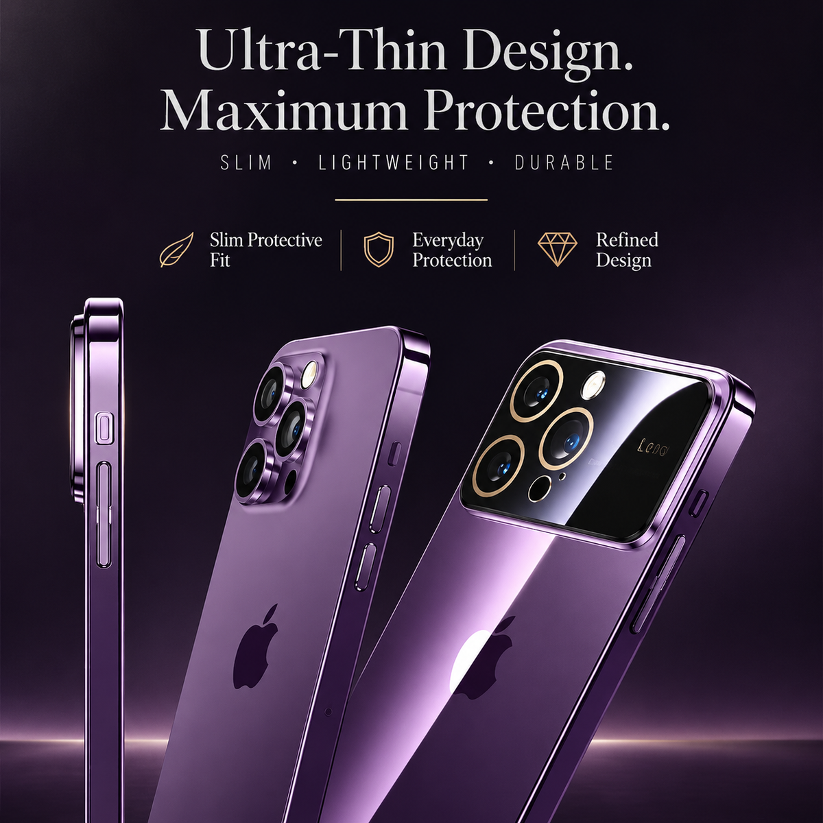 Premium iPhone Case MagSafe Compatible Clear Back Protective Cover Soft TPU Shockproof Camera Lens Protection Anti Scratch Slim Magnetic Plated Frame