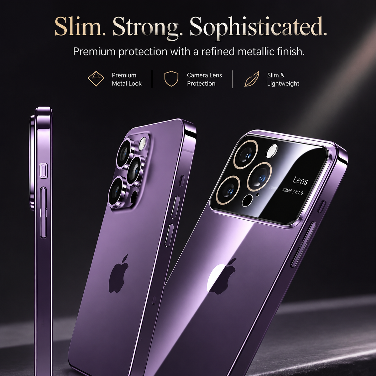 Premium iPhone Case MagSafe Compatible Clear Back Protective Cover Soft TPU Shockproof Camera Lens Protection Anti Scratch Slim Magnetic Plated Frame