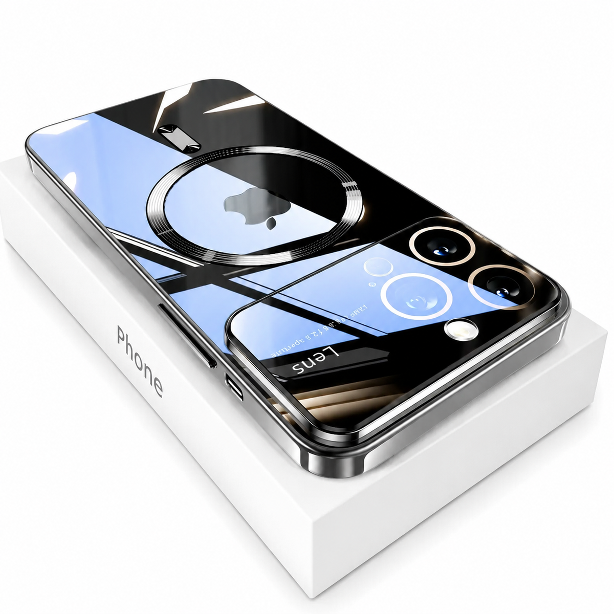 Premium iPhone Case MagSafe Compatible Clear Back Protective Cover Soft TPU Shockproof Camera Lens Protection Anti Scratch Slim Magnetic Plated Frame