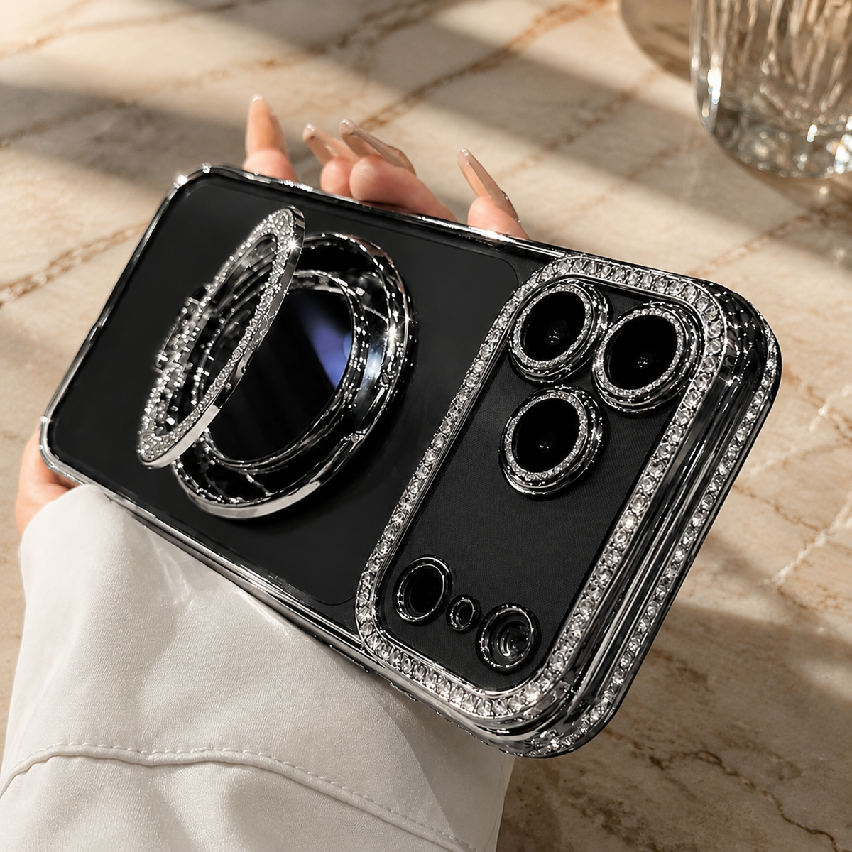 Premium iPhone Case MagSafe Compatible Diamond Mirror Glitter Cover Transparent Protection Shockproof Camera Lens Guard Slim Magnetic Anti Scratch Design