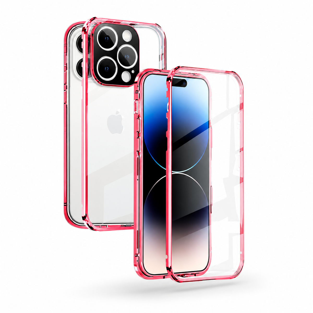 Premium iPhone Case MagSafe Compatible Double-Sided Tempered Glass Metal Frame Shockproof Protective Cover Full Body Magnetic Fit Camera Lens Protection Slim Design