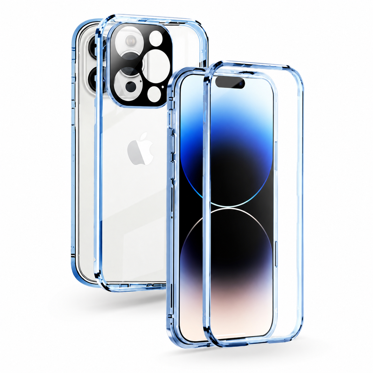Premium iPhone Case MagSafe Compatible Double-Sided Tempered Glass Metal Frame Shockproof Protective Cover Full Body Magnetic Fit Camera Lens Protection Slim Design