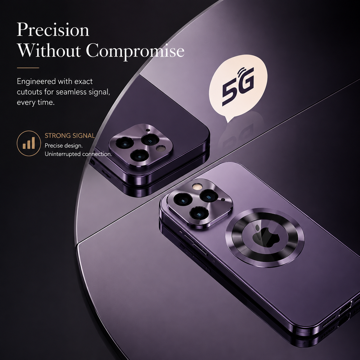 Premium iPhone Case MagSafe Compatible Double Sided Tempered Glass Privacy Screen Metal Frame Shockproof Full Body Camera Lens Protection Slim Design