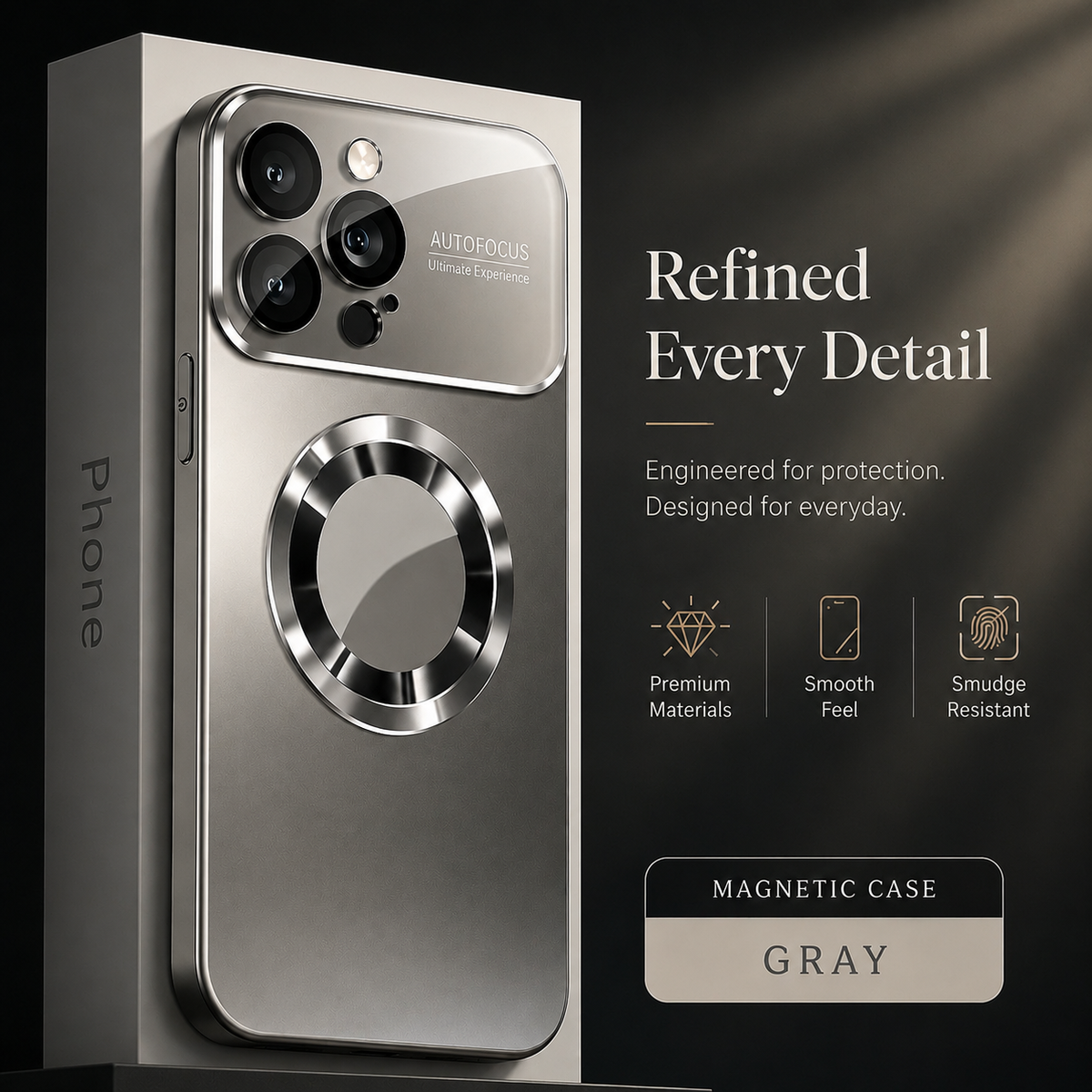 Premium iPhone Case MagSafe Compatible Electroplated Glass Magnetic Shockproof Protective Cover Camera Lens Protection Slim Reflective Hard Back Design
