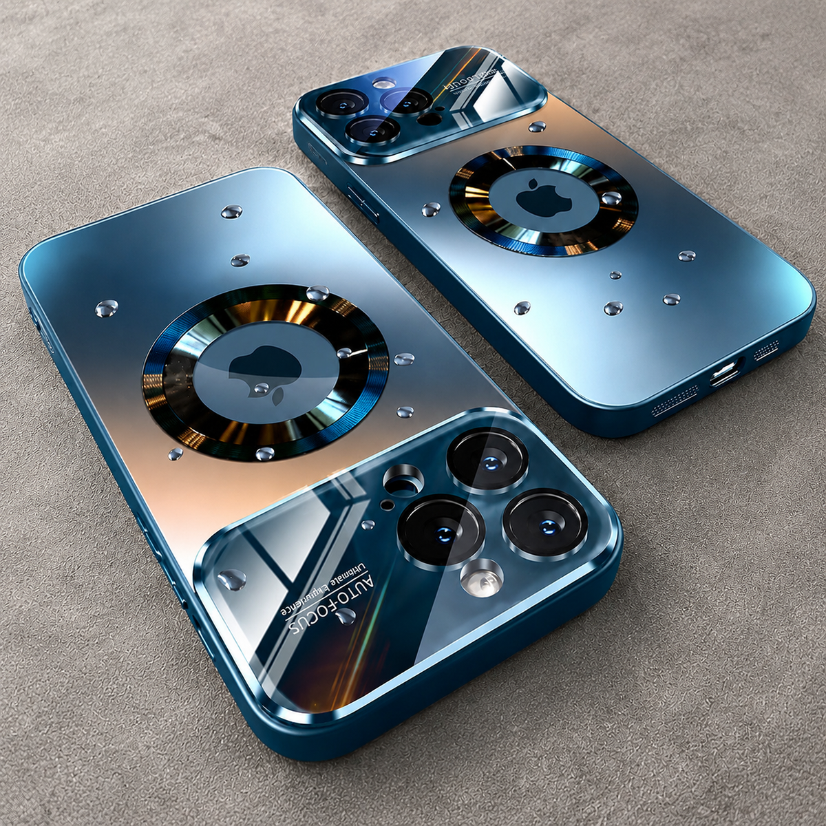 Premium iPhone Case MagSafe Compatible Electroplated Glass Magnetic Shockproof Protective Cover Camera Lens Protection Slim Reflective Hard Back Design