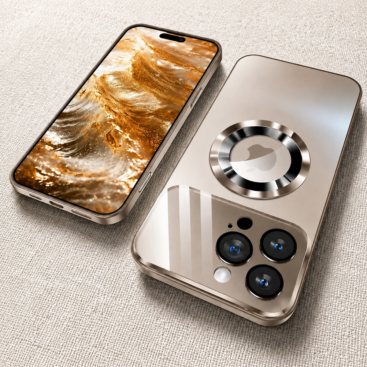 Premium iPhone Case MagSafe Compatible Electroplated Glass Magnetic Shockproof Protective Cover Camera Lens Protection Slim Reflective Hard Back Design