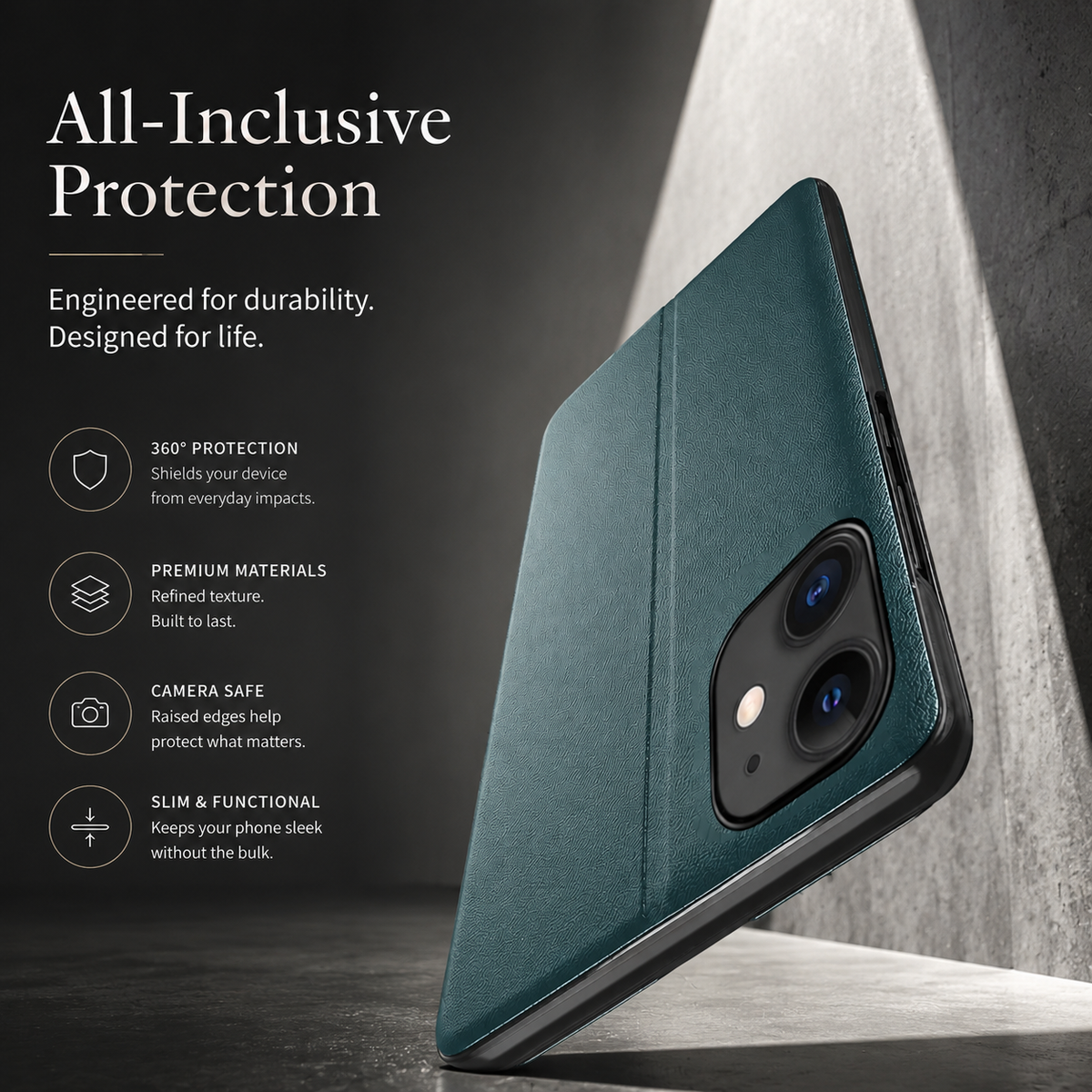Premium iPhone Case MagSafe Compatible Flip Wallet Cover PU Leather Card Holder Kickstand Shockproof Full Protection Camera Lens Guard Slim Magnetic Design