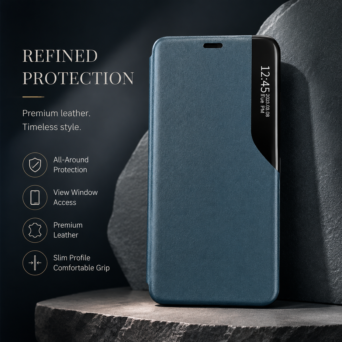 Premium iPhone Case MagSafe Compatible Flip Wallet Cover PU Leather Card Holder Kickstand Shockproof Full Protection Camera Lens Guard Slim Magnetic Design
