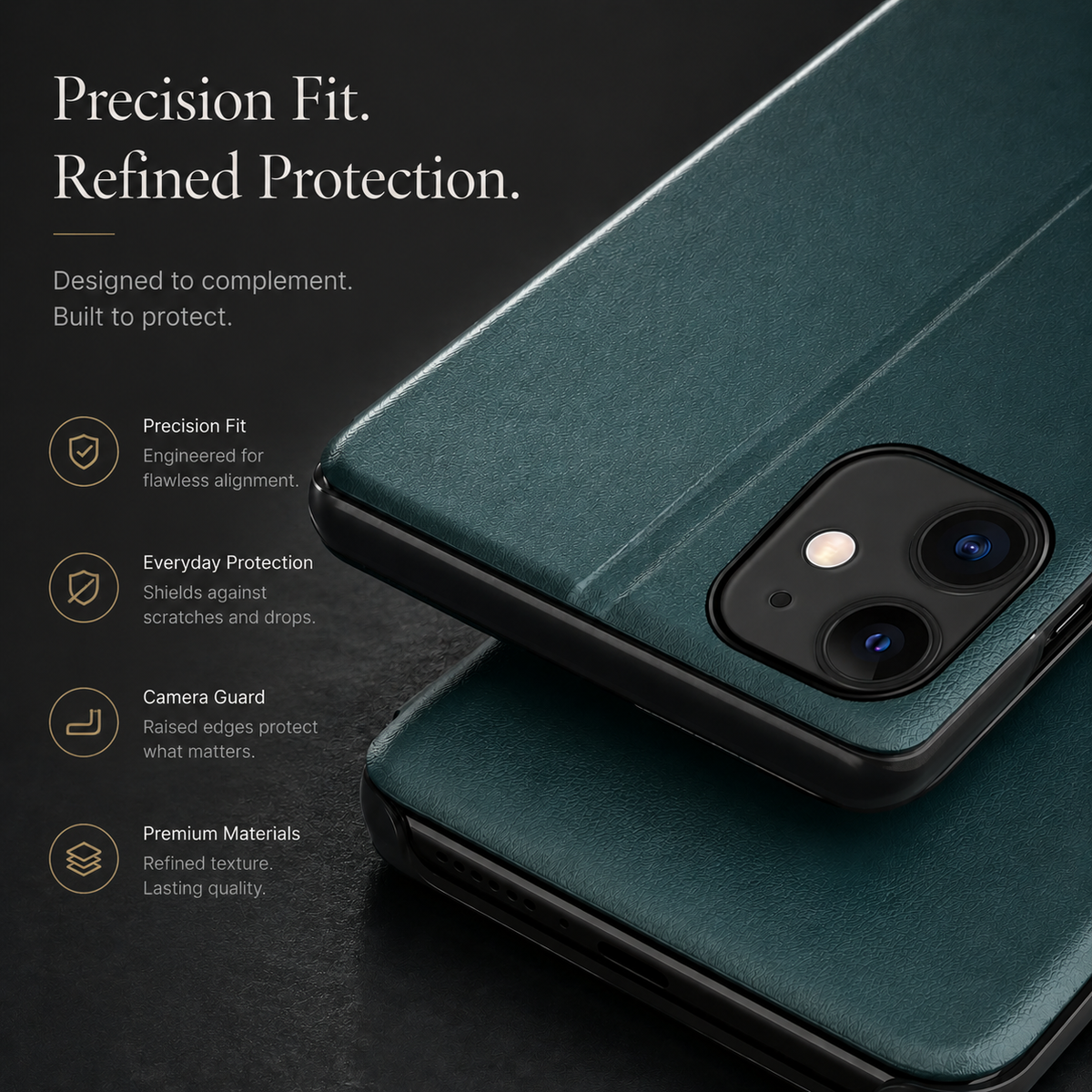 Premium iPhone Case MagSafe Compatible Flip Wallet Cover PU Leather Card Holder Kickstand Shockproof Full Protection Camera Lens Guard Slim Magnetic Design