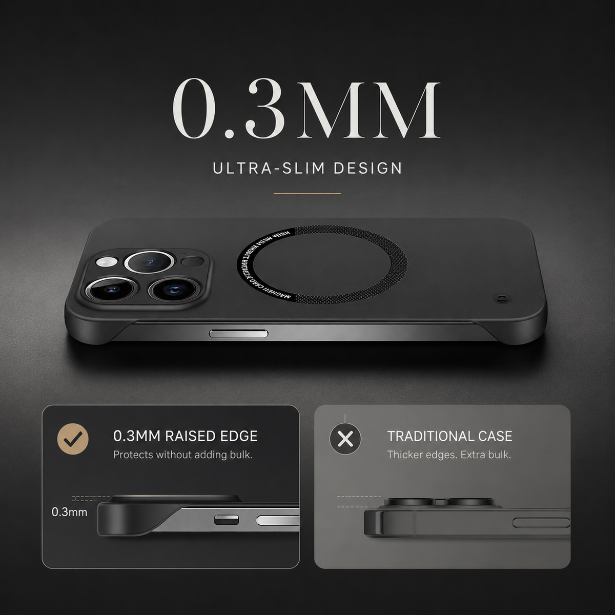 Premium iPhone Case MagSafe Compatible Genuine Leather Shockproof Protective Cover Camera Lens Protection Magnetic Slim Design Soft Touch Grip