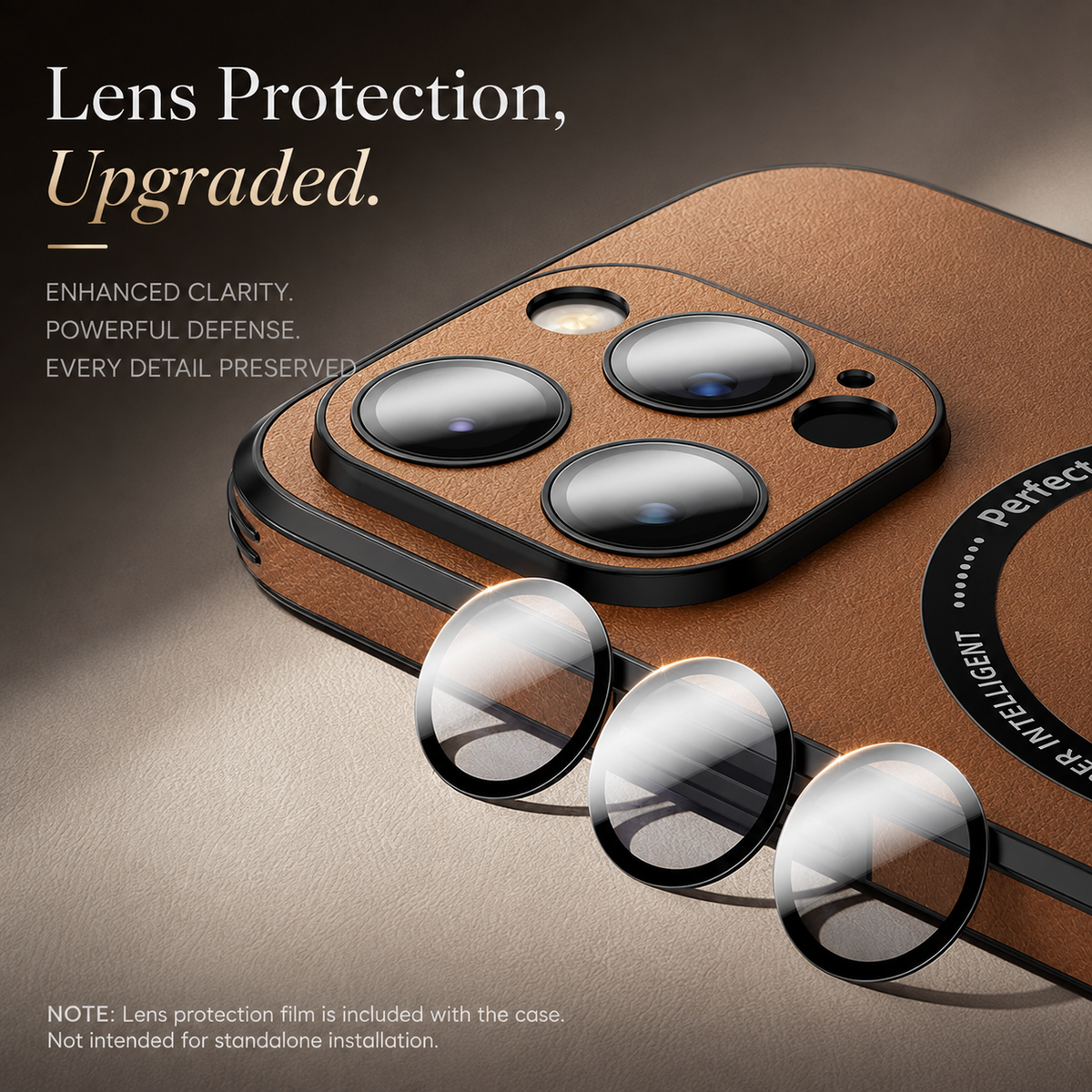 Premium iPhone Case MagSafe Compatible Genuine Leather Shockproof Protective Cover Camera Lens Protection Magnetic Slim Design Soft Touch Grip