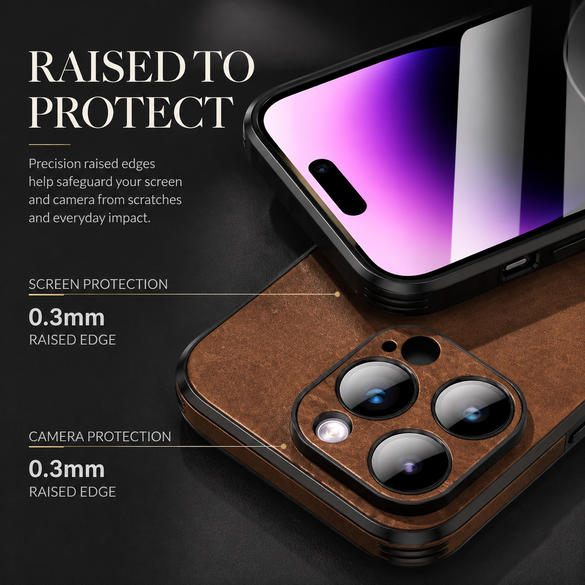Premium iPhone Case MagSafe Compatible Genuine Leather Shockproof Protective Cover Camera Lens Protection Slim Magnetic Design Soft Touch Grip