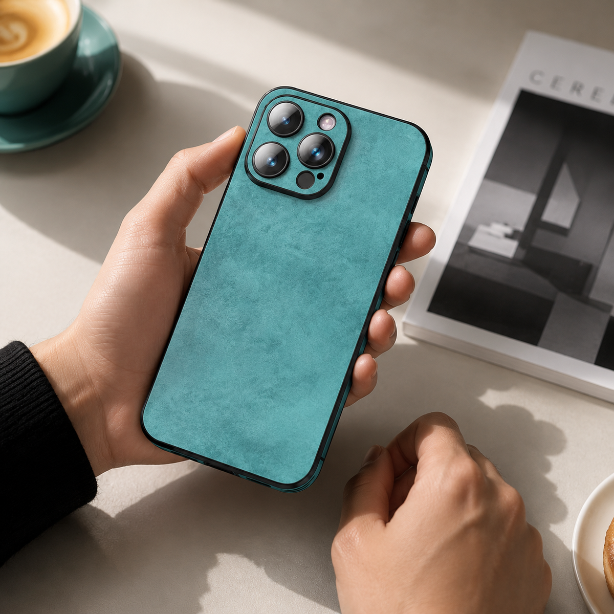 Premium iPhone Case MagSafe Compatible Genuine Leather Shockproof Protective Cover Camera Lens Protection Slim Magnetic Design Soft Touch Grip
