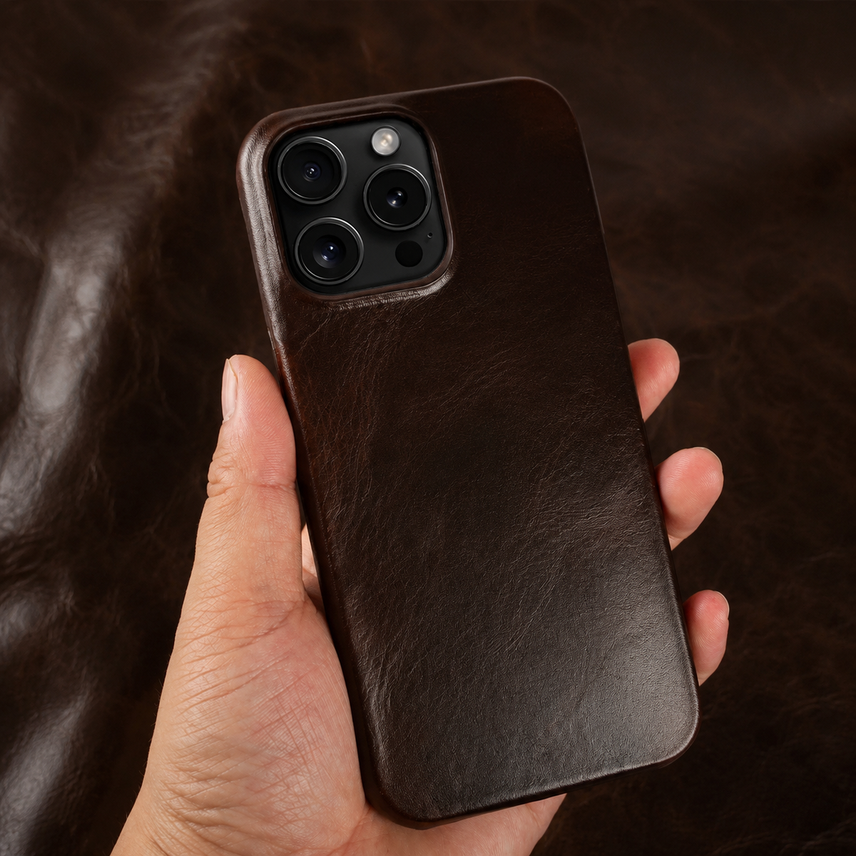 Premium iPhone Case MagSafe Compatible Genuine Leather Shockproof Protective Cover Strap Design Camera Lens Protection Slim Magnetic Carry Strap Design